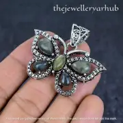 Labradorite Marquise butterfly pendant Sterling Silver Jewelrey gift for Woman