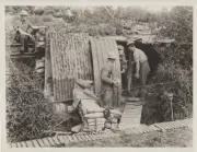 REPRINT OF ORIGINAL WWI PHOTO OF SOLDIERS ORGANIZING SHELLS