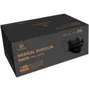 Medical Surgical 3Ply Earloop Black Face Mask 50/bx