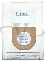 Hoover Paper Bag Type Z Micro Lined 3 pack DVC Replacement