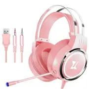 X8 Upgraded Gaming Headset With Mic Pink
