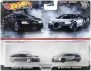 HOT WHEELS BUGATTI VEYRON & ‘16 BUGATTI CHIRON CAR CULTURE 2 PACK PREMIUM SET
