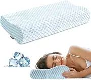Yukaione Cervical Pillow for Neck Pain Relief – Ergonomic Contour Memory Foam Pillow for Side, Back & Stomach Sleepers – Dual Height Design with Cooling Washable Tencel Cover