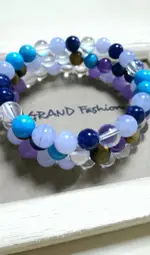 【GRAND FASHION】ENERGY MUSE風 青金石/土耳其石/紫水晶/虎眼石/藍紋瑪瑙/白水晶 手環天然寶石