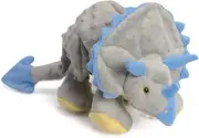 Dinos Frills Squeaky Plush Dog Toy, Chew Guard Technology - Gray, Large