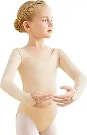 [LingTing] Dance Leotard for Girls, Long Sleeves Undergarments Leotards for Ballet/Gymnastics