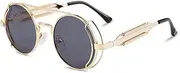 [Karsaer] Steampunk Sunglasses John Lennon Hippie Glasses Retro Round Metal Frame Women Men