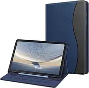 [FINTIE] Case for Samsung Galaxy Tab S6 Lite 10.4 Inch 2024/2022/2020 with S Pen Holder, Multi-Angle Viewing Soft TPU Back Cover with Pocket Auto Wake/Sleep, Navy