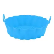 7.5inch Air Fryer Liners Food Grade Prevents Stick Reusable Air Fryer Silicone Pot for Replacing Parchment Liner Paper Blue