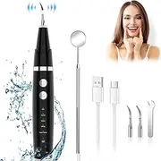 Ultrasonic Tooth Cleaner Plaque Remover for Teeth Remove Teeth Stain tartar Plaque Calculus with Led 3 Adjustable Modes 2 Replaceable Clean Heads