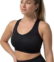 [REBL] Sports Bra with Sewn-in Pads, High Impact Support with Non-Removable Permanent Pads Cups