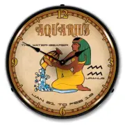 Aquarius, Zodiac Sign, Lighted Backlit LED Wall Clock Free Shipping