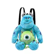 Sully With Monsters Inc Mike Cosplay Double Strap Plush Backpack Anime Cartoon Sulley James P. Sullivan Bookbag