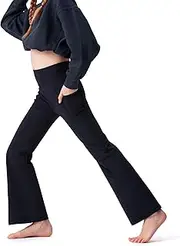 [all about pants] Kids' Activewear Leggings Super Soft Black Flare Leggings Girls' Yoga Pants