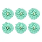 Crepe Paper Flowers, Mint Green Tissue Paper Flowers - 8 x 8 Inch / 6 Pcs