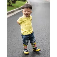 在飛比找ETMall東森購物網優惠-天然橡膠卡通迷彩消防兒童雨靴