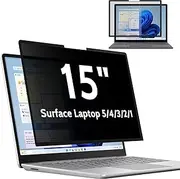 Mamol Upgrade Privacy Screen for Microsoft Surface Laptop 1/2/3/4/5 th Gen 15 inch, Fully Removable Anti Spy Glare Blue Light Filter, Surface Laptop Privacy Screen Protector 15 in