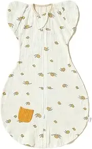Hug & Go. Swaddle Zip Sack, aby Sleeping Sack/Baby Sleeping Bag Organic Cotton - (Oranges, Medium)
