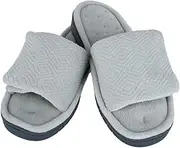 [isotoner] Women's Sculpted Terry Adjustable Open Toe Slide Slippers
