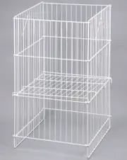 Wire Dump Bin Adjustable Shelf 18" x 18" x 30" H White Impulse Sales Display
