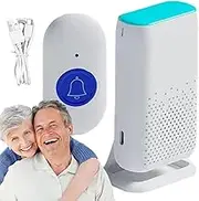 Elderly Alert Call Button, Smart IP68 Waterproof LED Call Bell, Wireless Buzzer Life Alert 4 Levels Volume for Disabled Patients Elderly