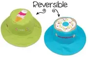 New Flapjacks Kids Reversible Ice Cream Donut Blue Green Sun Hat 2-4 Years