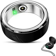 Smart Ring for Men Women - Smart Fitness Sleep Tracker Heart Rate (Dark Black, 12)