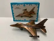 F-16 FALCON PLANE BRONZE DIE CAST METAL COLLECTIBLE PENCIL SHARPENER NEW / BOX