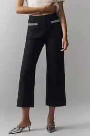 The Colette Cropped Wide-Leg Pants by Maeve: Rhinestone Pocket Edition 28