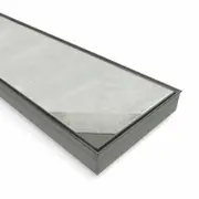 Forme 1000 × 100mm Brushed Gun Metal Grey PVD Stainless Steel Tile Insert Floor Waste