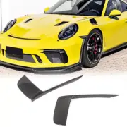 Dry Carbon Fiber Front Bumper Splitter Vent Cover For Porsche 911 991.2 GT3 RS