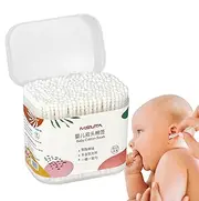 Cotton Buds for Baby | Double Tipped Baby Swabs with Storage Box | Wooden Sticks, Portable Grooming Tool for Personal Care