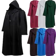 Men's Trench Coat Poncho Hooded Cloak Party Outdoor Fall Winter Polyester Outerwear Clothing Apparel Fashion Streetwear Plain Hooded Open Front