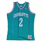 Mens Mitchell & Ness NBA Swingman Road Jersey Charlotte Hornets 92 Larry Johnson