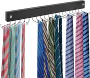 Tie Rack Wall Mounted Belt and Scarf Hanger Organizer Storage Display 20 Hook