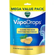 Vicks Vapodrops Throat Lozenges Butter Menthol 42 pack