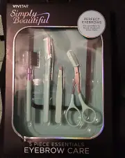 Eyebrow Grooming Care Kit Scissors Tweezers Brush Hair Removal Tool Set Vivitar