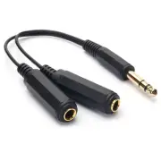 Dual 1/4 Inch TRS Stereo Y Splitter Cable for Audio 8 Inch