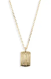 Bony Levy 14K Gold Ribbed Bar Pendant Necklace in 14K Yellow Gold at Nordstrom, Size 18