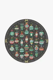 185' Round | Machine Washable Runner Rug | Kid & Pet Friendly | Indoor Rug | Festive Garland Multicolour Rug | Ruggable