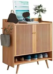 Shoe Cabinet Wooden Entry Shoe Cabinet Home Doorway Corridor Storage Cabinet Entryway Storage Large Capacity,80cm Shoe Rack