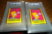 2 LOT 1990 Topps THE SIMPSONS Bart Unopened Wax Packs Sealed PSA 8 NM MINT