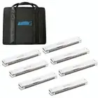 EASTTOP 24Hole Harmonica Set Professional Tremolo Professional Harmonica 7-set