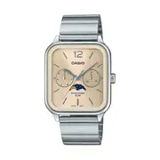 Casio Analogue Moon Phase 50M Water Resistant Gold Face Stainless Steel Band MTPM305D-9A