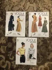 3 Vogue Retro Patterns Coats, Blouse Misses’ Uncut 6-14