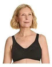 [Royce Lingerie] Grace Wirefree Cotton Full Cup Support Bra in Black