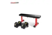 Powertrain 48KG Adjustable Dumbbell Set (Gold) with Flat Bench