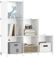 Cube Storage Organizer, 6-Cube White Closet Storage Shelves, Modular Units