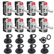Toggle Switches 8 Pack 2 Pin on off SPST Car Rocker Toggle Switches, 20A Heavy D