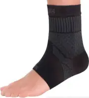 Zensah L54417 Black Light Weight Compression One Pair Ankle Sleeve Size Large